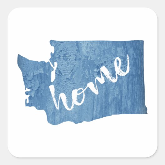Washington State Home Wood Grain Vierkante Sticker (Voorkant)