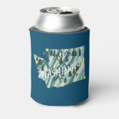 Washington State Illustrated Map Blikjeskoeler (Blikje Achterkant)