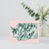 Washington State Illustrated Map Briefkaart (Staand voorkant)