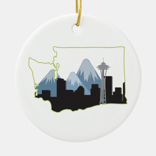 Washington State Keramisch Ornament (Voorkant)