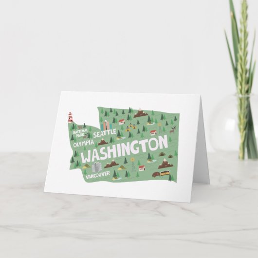 Washington State Landmarks Notecards Bedankkaart (Voorkant)