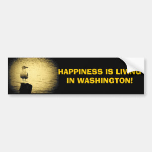 Washington State Living Happiness Meme Bumpersticker