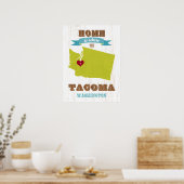Washington State Map Art- Love Tacoma Art Poster (Keuken)