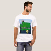 Washington State Map Faux Quarter, Seal, Mountains T-shirt (Voorkant volledig)