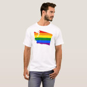 Washington State Map LGBT Flag Gay Pride Awareness T-shirt (Voorkant volledig)