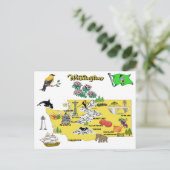 Washington State Map met toeristische bestemmingen Briefkaart (Staand voorkant)