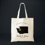 Washington State Map Wedding Welcome Bag Tas<br><div class="desc">Het weekend van de bruiloft heet cadeautas voor gasten uit de stad voor je bruiloft,  met afbeelding van Washington,  met gouden hart.  Vul tas met je favoriete godies.</div>
