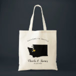 Washington State Map Wedding Welcome Bag Tas<br><div class="desc">Het weekend van de bruiloft heet cadeautas voor gasten uit de stad voor je bruiloft,  met afbeelding van Washington,  met gouden hart.  Vul tas met je favoriete godies.</div>