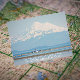 Washington State Mount Baker en Lighthouse Travel Briefkaart