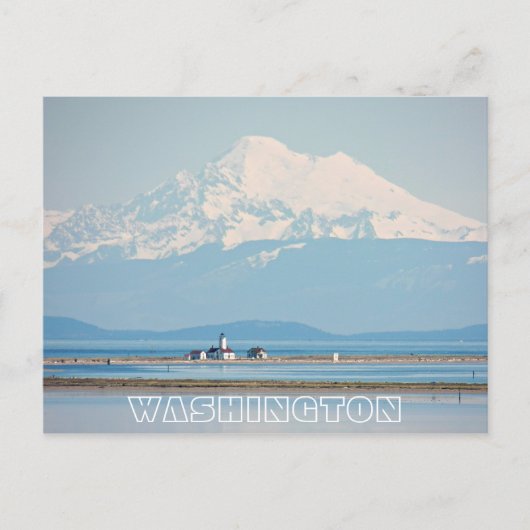 Washington State Mount Baker en Lighthouse Travel Briefkaart (Voorkant)