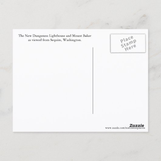 Washington State Mount Baker en Lighthouse Travel Briefkaart (Achterkant)