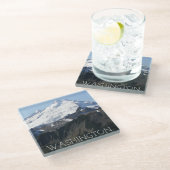 Washington State Mount Baker Landschap Glazen Onderzetter (Schuin)