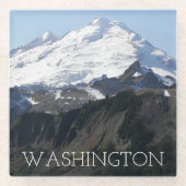 Washington State Mount Baker Landschap Glazen Onderzetter (Voorkant)