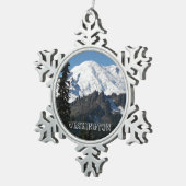 Washington State Mount Rainier Tin Sneeuwvlok Ornament (Rechts)