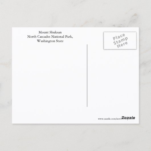 Washington State Mount Shuksan Travel Briefkaart (Achterkant)