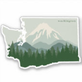 Washington State Mt. Rainier en Forest Sticker (Voorkant)