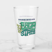 Washington State Nickname Word Art Glas (Achterkant)