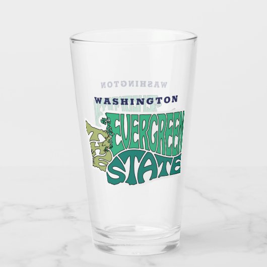 Washington State Nickname Word Art Glas (Achterkant)