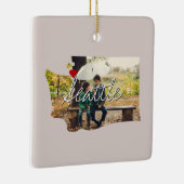 Washington State Photo insert and town name Keramisch Ornament (Rechts)