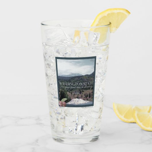 Washington State Poster Art Glas (Achterkant ijs)