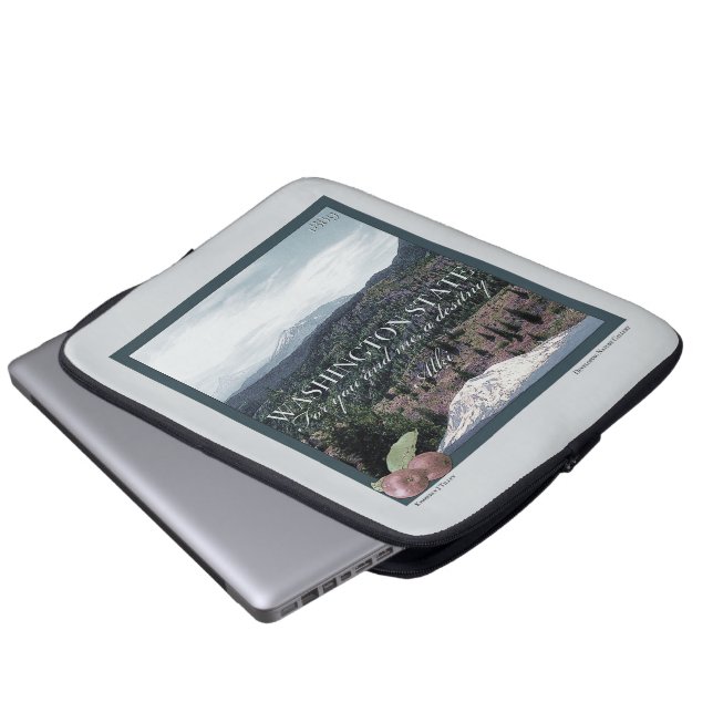 Washington State Poster Art Laptop Sleeve (Voorkant onderkant)