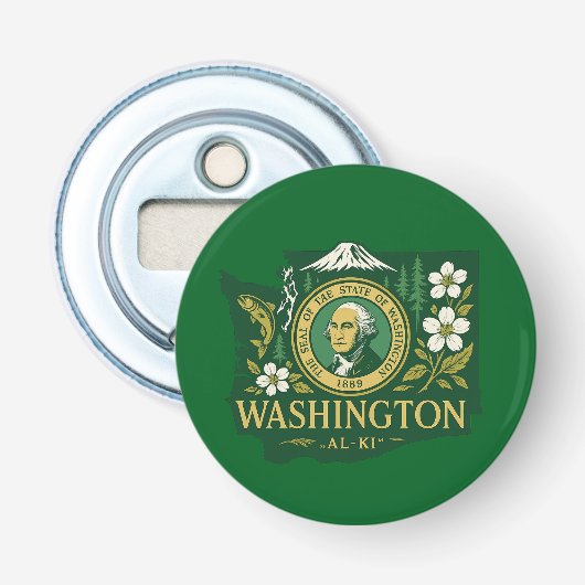 Washington State Pride Button Flesopener (Voorkant)