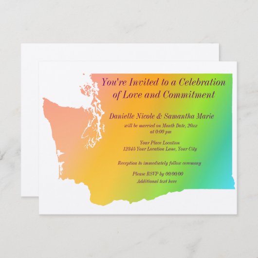 Washington State Pride Kaart (Voorkant / Achterkant)