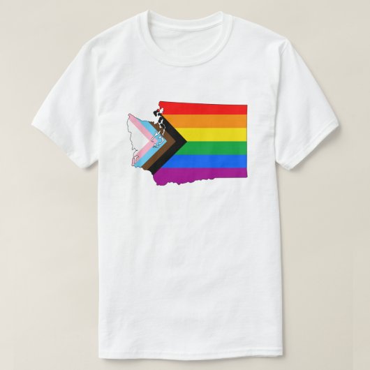 Washington State Pride LGBTQ Progress Pride T-shirt (Design voorkant)