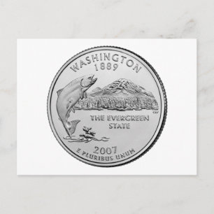 Washington State Quarter Afbeelding Briefkaart