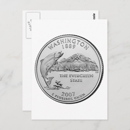 Washington State Quarter Briefkaart (Voorkant / Achterkant)