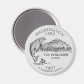 Washington State Quarter Grijs Magneet (Voorkant / Achterkant)
