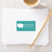 Washington State retouradreslabels - Turquoise Etiket (Insitu)