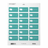 Washington State retouradreslabels - Turquoise Etiket (Full Sheet)