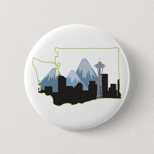 Washington State Ronde Button 5,7 Cm (Voorkant)