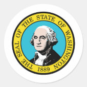Washington State Seal Ronde Sticker (Voorkant)