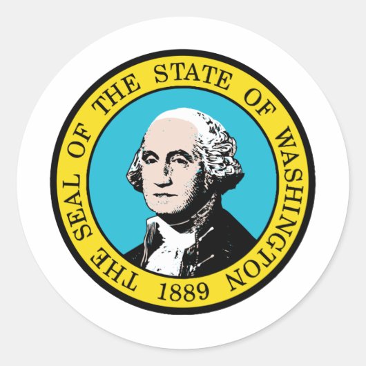 Washington State Seal Ronde Sticker (Voorkant)