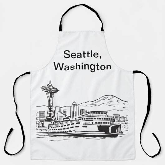 Washington State Seattle veerboot lijn Art Schort (Voorkant)