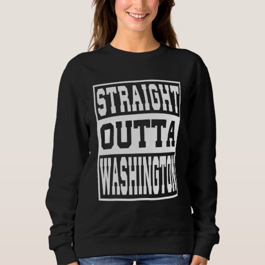 Washington State Straight Outta Washington Ontwerp Trui (Voorkant)