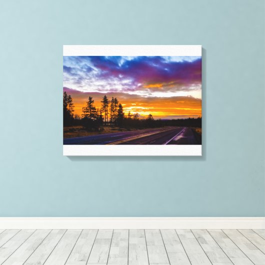 Washington State Sunset Canvas Afdruk (Insitu (Houten vloer))