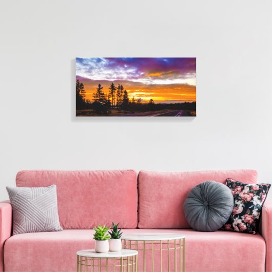 Washington State Sunset Canvas Afdruk (Insitu (Woonkamer))