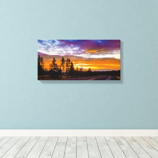 Washington State Sunset Canvas Afdruk (Insitu (Houten vloer))