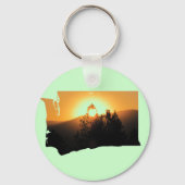 Washington State Sunset Silhouette Sleutelhanger (Voorkant)