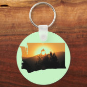 Washington State Sunset Silhouette Sleutelhanger (Voorkant)