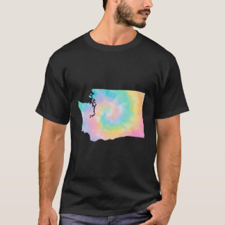 Washington State Tie Dye Schattige Retro voor Wash T-shirt
