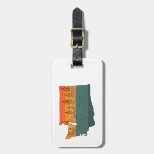 Washington State Tree Silhouette Bagagelabel (Voorkant verticaal)