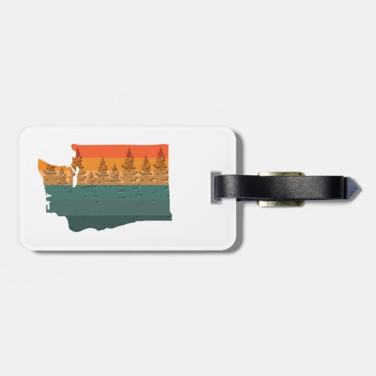 Washington State Tree Silhouette Bagagelabel (Achterkant horizontaal)