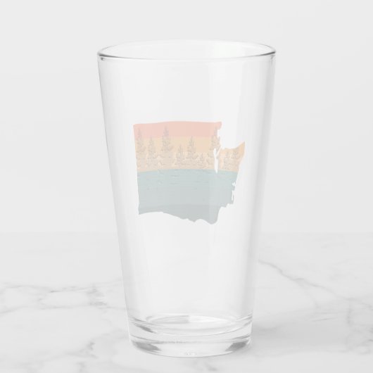 Washington State Tree Silhouette Glas (Achterkant)