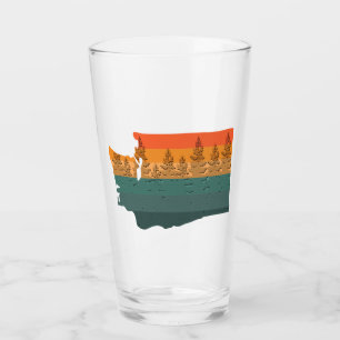 Washington State Tree Silhouette Glas