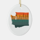 Washington State Tree Silhouette Keramisch Ornament (Rechts)