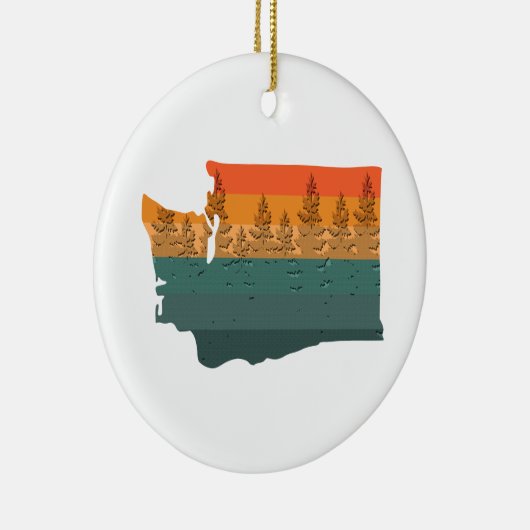 Washington State Tree Silhouette Keramisch Ornament (Rechts)